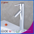 Fyeer Chrome plateado alto cuerpo hacia abajo de largo canalón sola manija lavabo grifo fregadero mezclador de agua grifo Wasserhahn